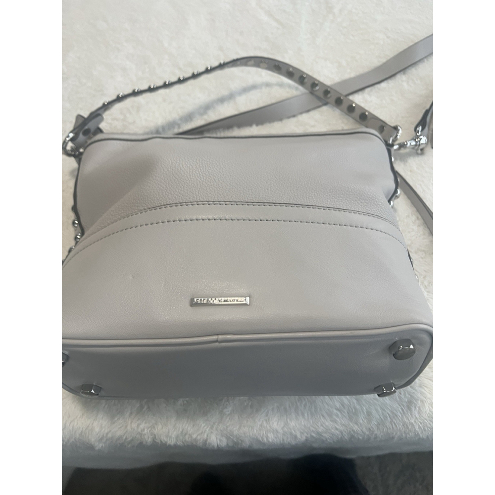 Rebecca Minkoff Cream Leather Silver Studded Crossbody Bag Purse NWOT - Picture 12 of 16